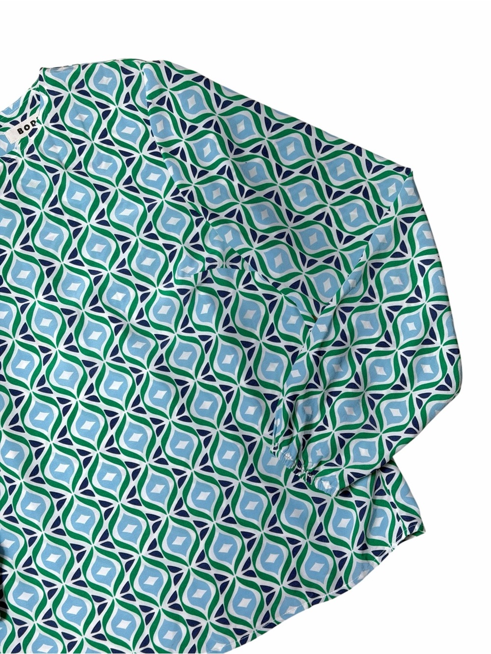 Boden Green Diamond Wave Easy Printed Blouse Top Womens 6 - Picture 4 of 9